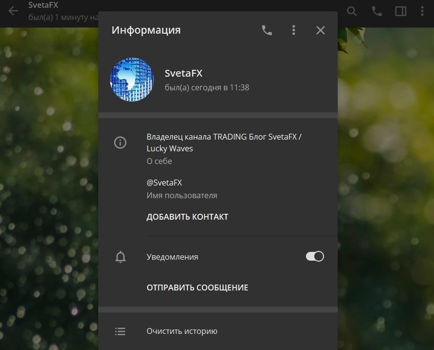 Телеграмм канал SvetaFX
