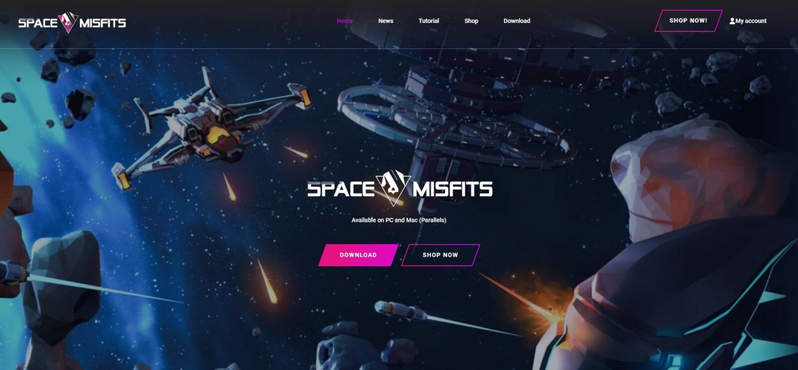 Сайт игры Space Misfits