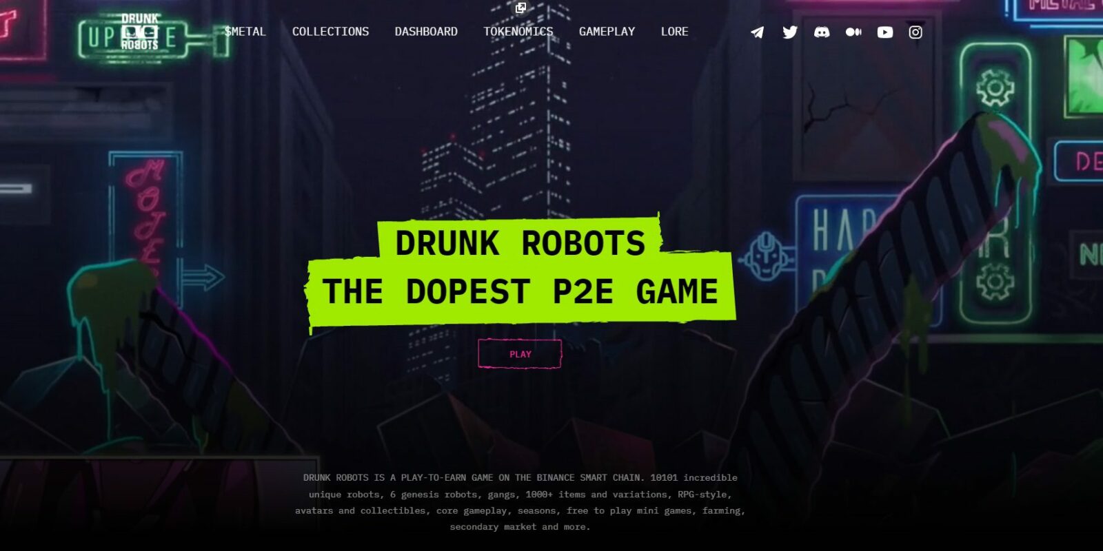 Сайт игры Drunk Robots