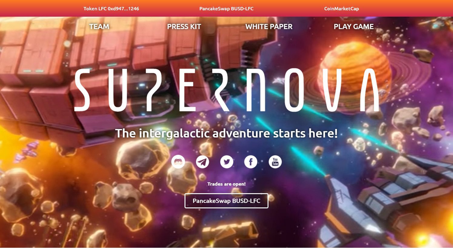 Сайт игры Supernova