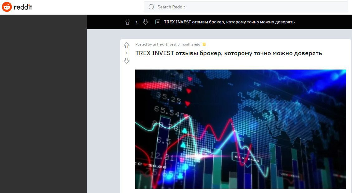 Телеграм канал проекта Trex Invest