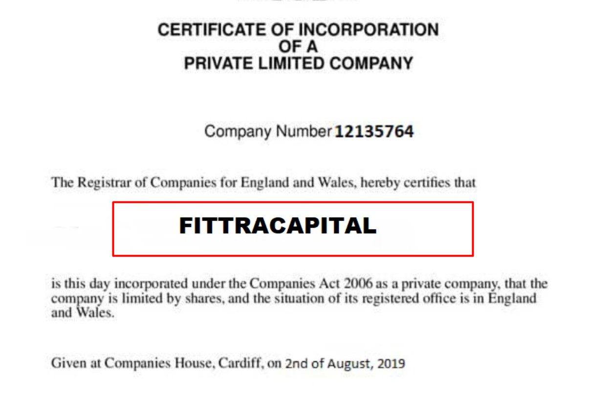 Брокер Fittracapital сертификат
