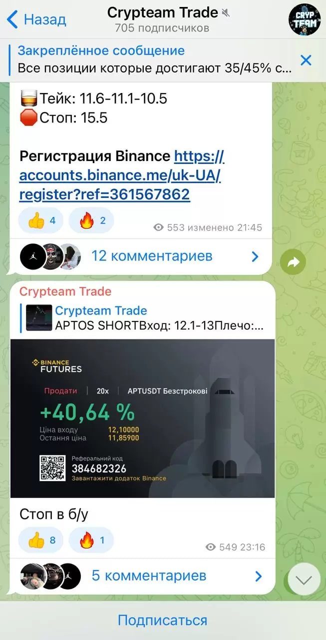 Crypteam Trade телеграмм проект