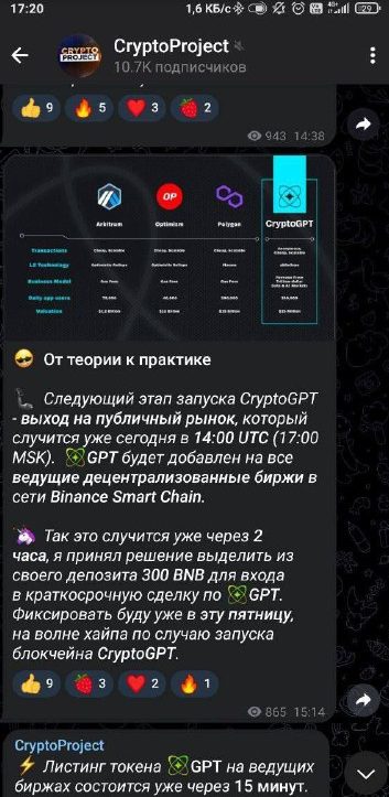 CryptoProject телеграмм