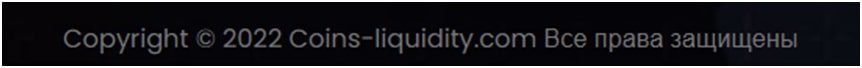 Coins Liquidity подвал сайта