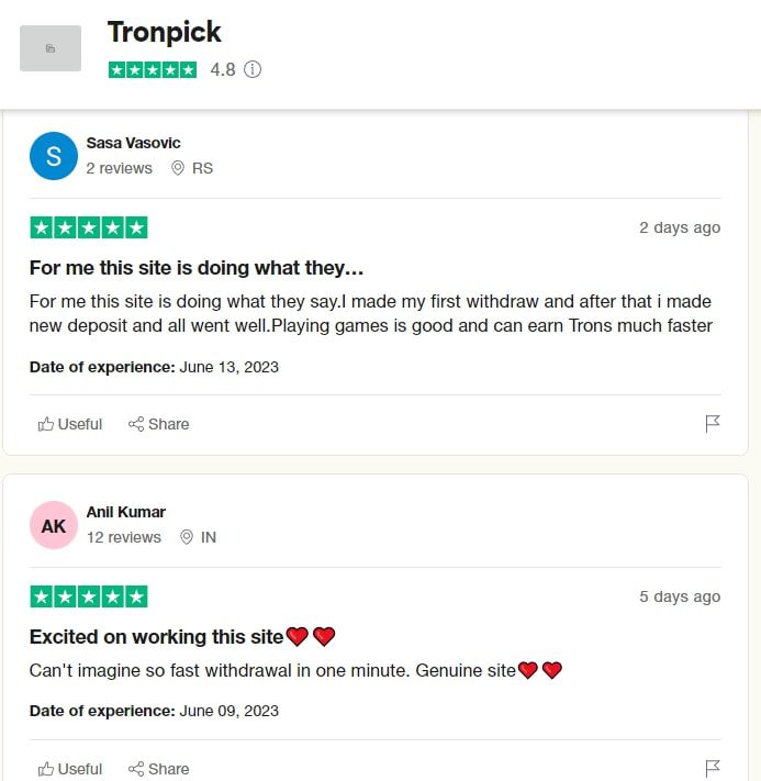 Tronpick io отзывы
