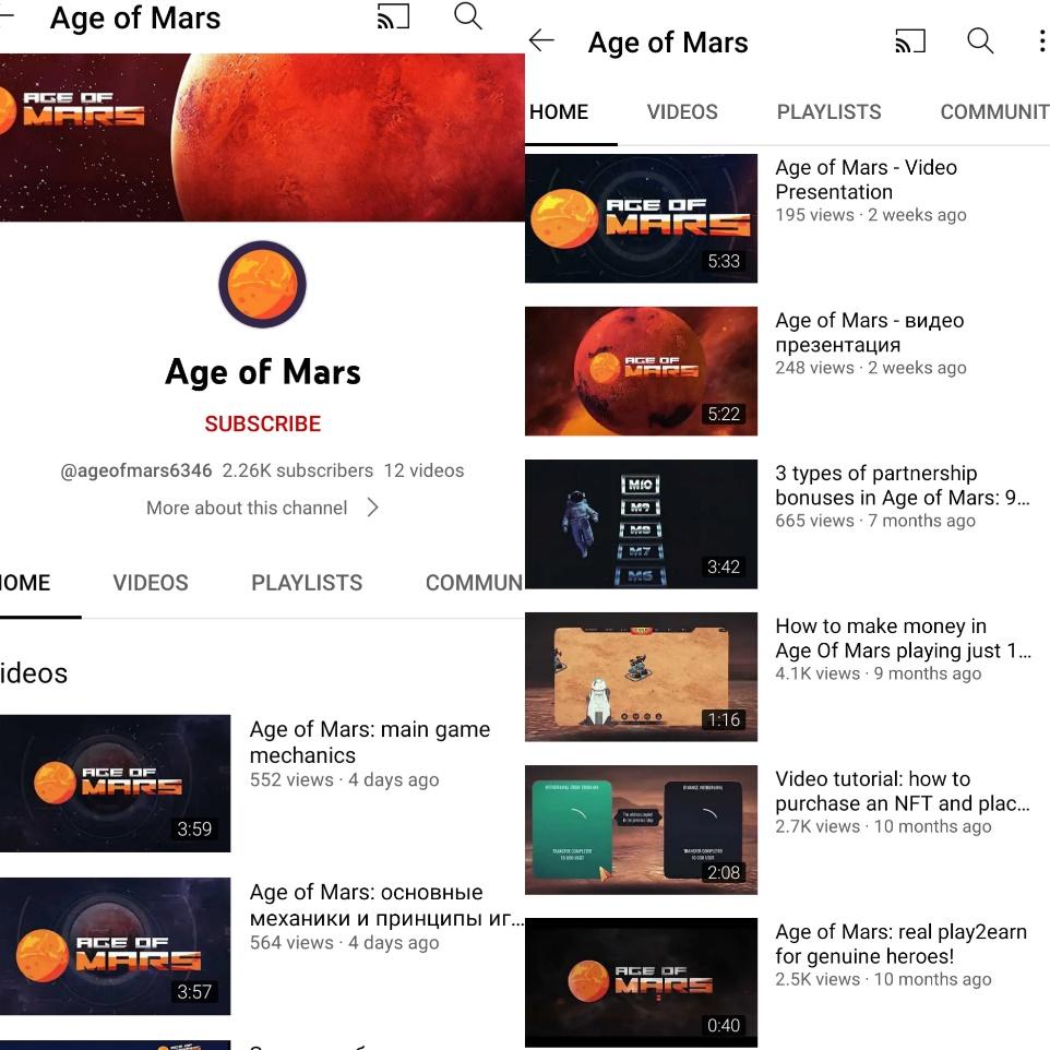 Ютуб Игры Age of Mars