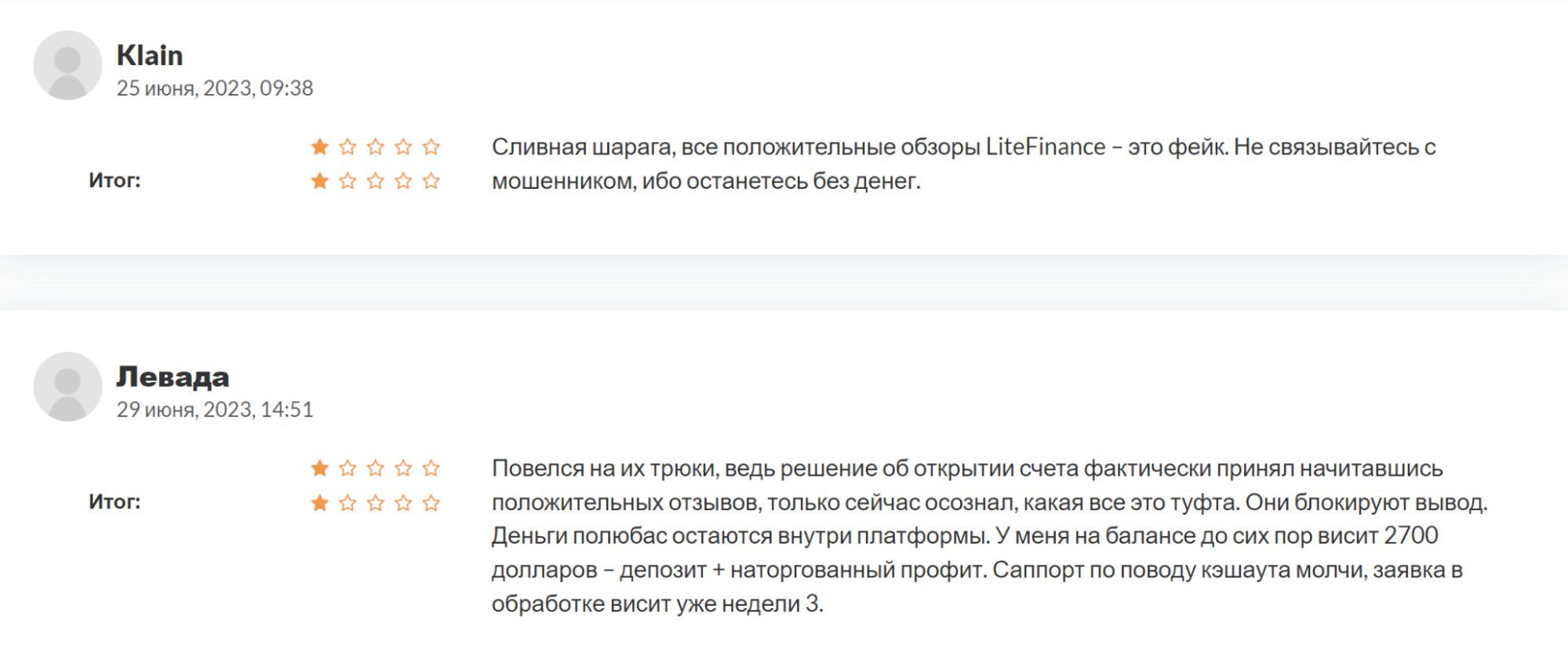 отзывы о Lite Finance