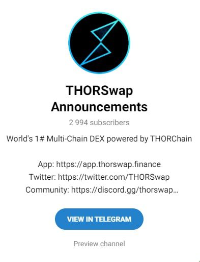 Thorswap Finance телеграмм