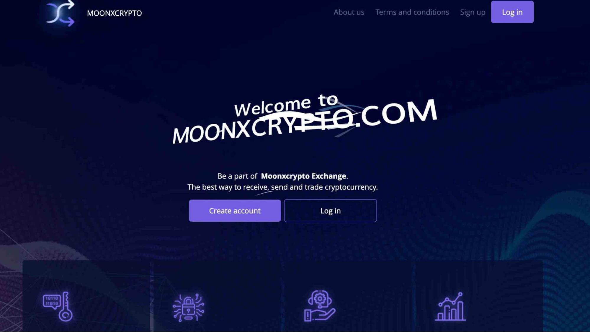 Сайт биржи Moonxcrypto com